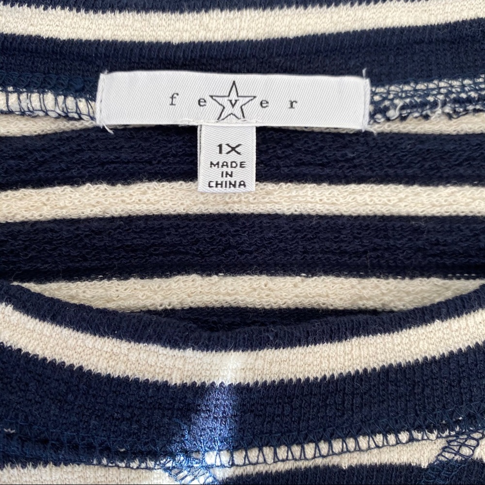 Fever NWT striped sweater top size 1X large - Picture 5 of 7